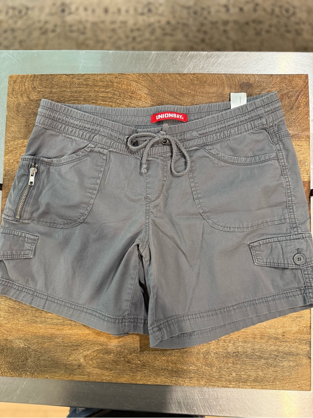 UNIONBAY Gray Women's Cargo Drawstring Shorts